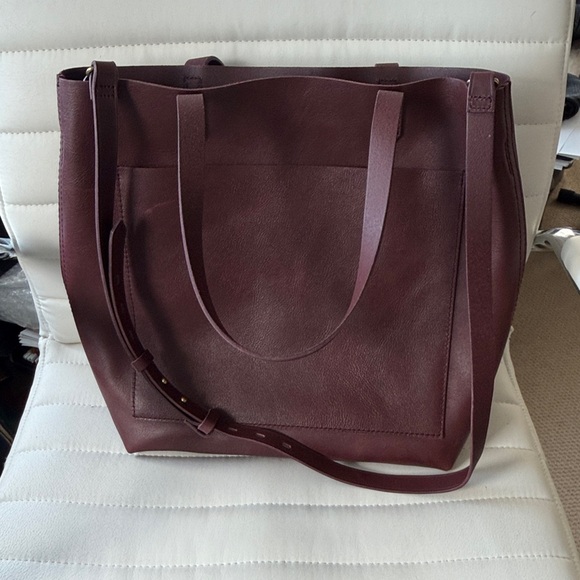 Madewell Medium Dark Cabernet Leather Tote - Picture 3 of 5